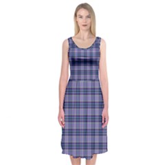 Purple Plaid Tartan 1 Midi Sleeveless Dress from ArtsNow.com