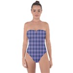 Purple Plaid Tartan 1 Tie Back One Piece Swimsuit