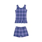 Purple Plaid Tartan 1 Kids  Boyleg Swimsuit