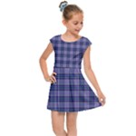 Purple Plaid Tartan 1 Kids  Cap Sleeve Dress