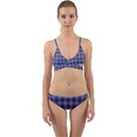 Purple Plaid Tartan 1 Wrap Around Bikini Set