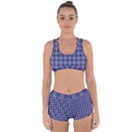 Purple Plaid Tartan 1 Racerback Boyleg Bikini Set