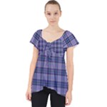 Purple Plaid Tartan 1 Lace Front Dolly Top