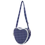 Purple Plaid Tartan 1 Heart Shoulder Bag