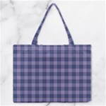 Purple Plaid Tartan 1 Zipper Medium Tote Bag