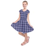 Purple Plaid Tartan 1 Kids  Short Sleeve Dress