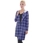 Purple Plaid Tartan 1 Hooded Pocket Cardigan