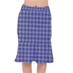 Purple Plaid Tartan 1 Short Mermaid Skirt