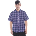 Purple Plaid Tartan 1 Men s Short Sleeve Shirt