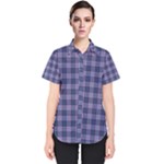 Purple Plaid Tartan 1 Women s Short Sleeve Shirt