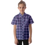 Purple Plaid Tartan 1 Kids  Short Sleeve Shirt