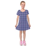 Purple Plaid Tartan 1 Kids  Short Sleeve Velvet Dress