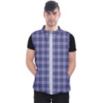 Purple Plaid Tartan 1 Men s Puffer Vest