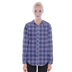 Purple Plaid Tartan 1 Womens Long Sleeve Shirt