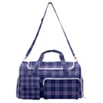 Purple Plaid Tartan 1 Sports Gym Duffle Bag with Shoe Compartment