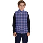 Purple Plaid Tartan 1 Kid s Button Up Puffer Vest