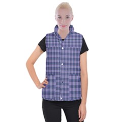 Purple Plaid Tartan 1 Women s Button Up Vest from ArtsNow.com