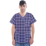 Purple Plaid Tartan 1 Men s V-Neck Scrub Top