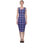 Purple Plaid Tartan 1 Sleeveless Pencil Dress