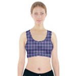 Purple Plaid Tartan 1 Sports Bra With Pocket