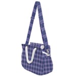 Purple Plaid Tartan 1 Rope Handles Shoulder Strap Bag