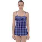 Purple Plaid Tartan 1 Babydoll Tankini Set