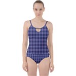 Purple Plaid Tartan 1 Cut Out Top Tankini Set