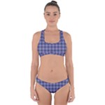 Purple Plaid Tartan 1 Cross Back Hipster Bikini Set