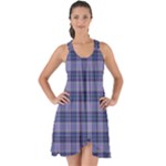 Purple Plaid Tartan 1 Show Some Back Chiffon Dress