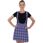 Purple Plaid Tartan 1 Velvet Suspender Skater Skirt