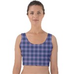 Purple Plaid Tartan 1 Velvet Crop Top