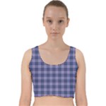 Purple Plaid Tartan 1 Velvet Racer Back Crop Top