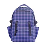 Purple Plaid Tartan 1 Carry-on Double Buckle Travel Backpack