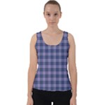 Purple Plaid Tartan 1 Velvet Tank Top