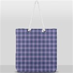 Purple Plaid Tartan 1 Full Print Rope Handle Tote (Large)