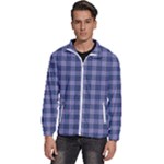 Purple Plaid Tartan 1 Men s High Neck Windbreaker