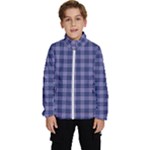 Purple Plaid Tartan 1 Kids  High Neck Windbreaker