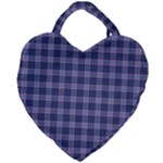 Purple Plaid Tartan 1 Giant Heart Shaped Tote