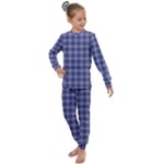 Purple Plaid Tartan 1 Kids  Long Sleeve Set 