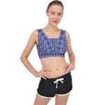 Purple Plaid Tartan 1 V-Back Sports Bra