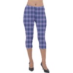 Purple Plaid Tartan 1 Lightweight Velour Capri Leggings 