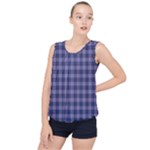 Purple Plaid Tartan 1 Bubble Hem Chiffon Tank Top