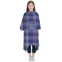 Purple Plaid Tartan 1 Kids  Hooded Rain Ponchos from ArtsNow.com