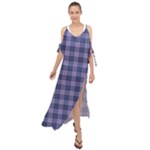 Purple Plaid Tartan 1 Maxi Chiffon Cover Up Dress