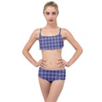 Purple Plaid Tartan 1 Layered Top Bikini Set