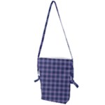 Purple Plaid Tartan 1 Folding Shoulder Bag