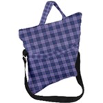 Purple Plaid Tartan 1 Fold Over Handle Tote Bag