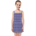 Purple Plaid Tartan 1 Kids  Summer Sun Dress