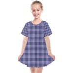 Purple Plaid Tartan 1 Kids  Smock Dress