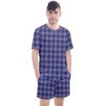 Purple Plaid Tartan 1 Men s Mesh T-Shirt and Shorts Set